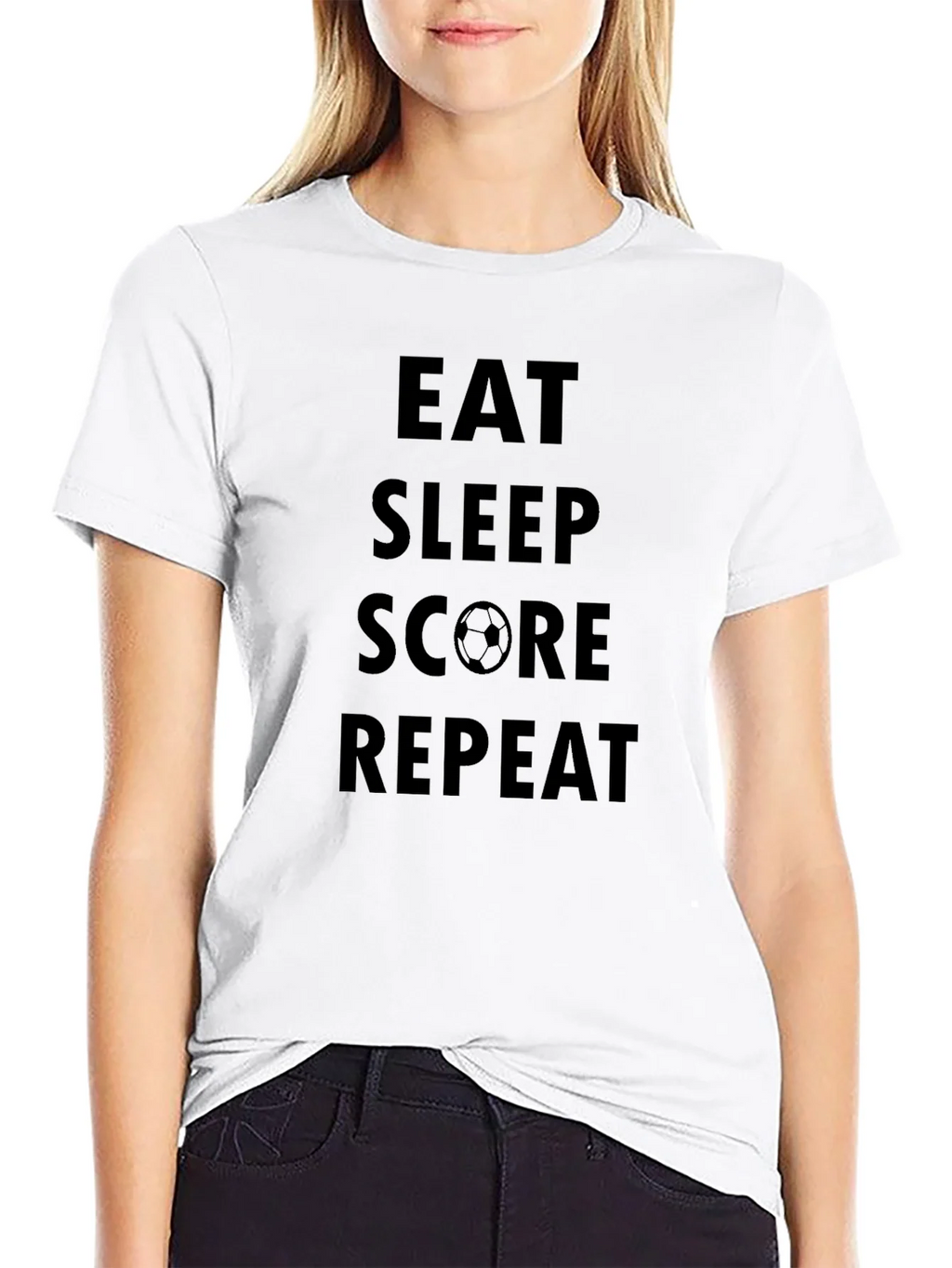 Eat Sleep Score Repeat Black T-Shirt product image 8