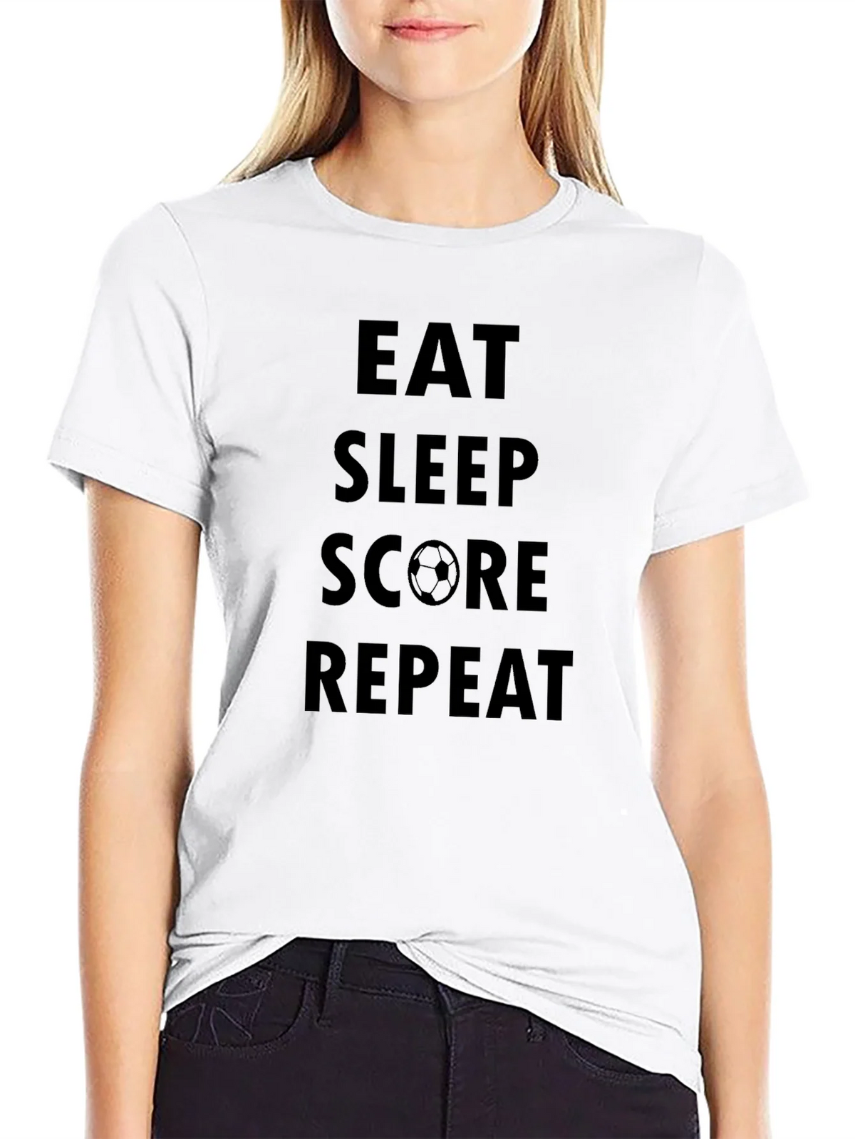 Eat Sleep Score Repeat Black T-Shirt product image 8