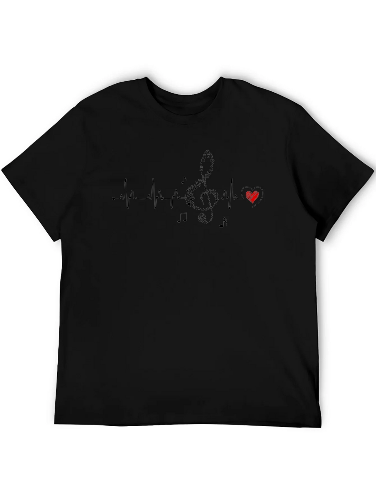 Musical Heartbeat Graphic T-Shirt - Black product image 5