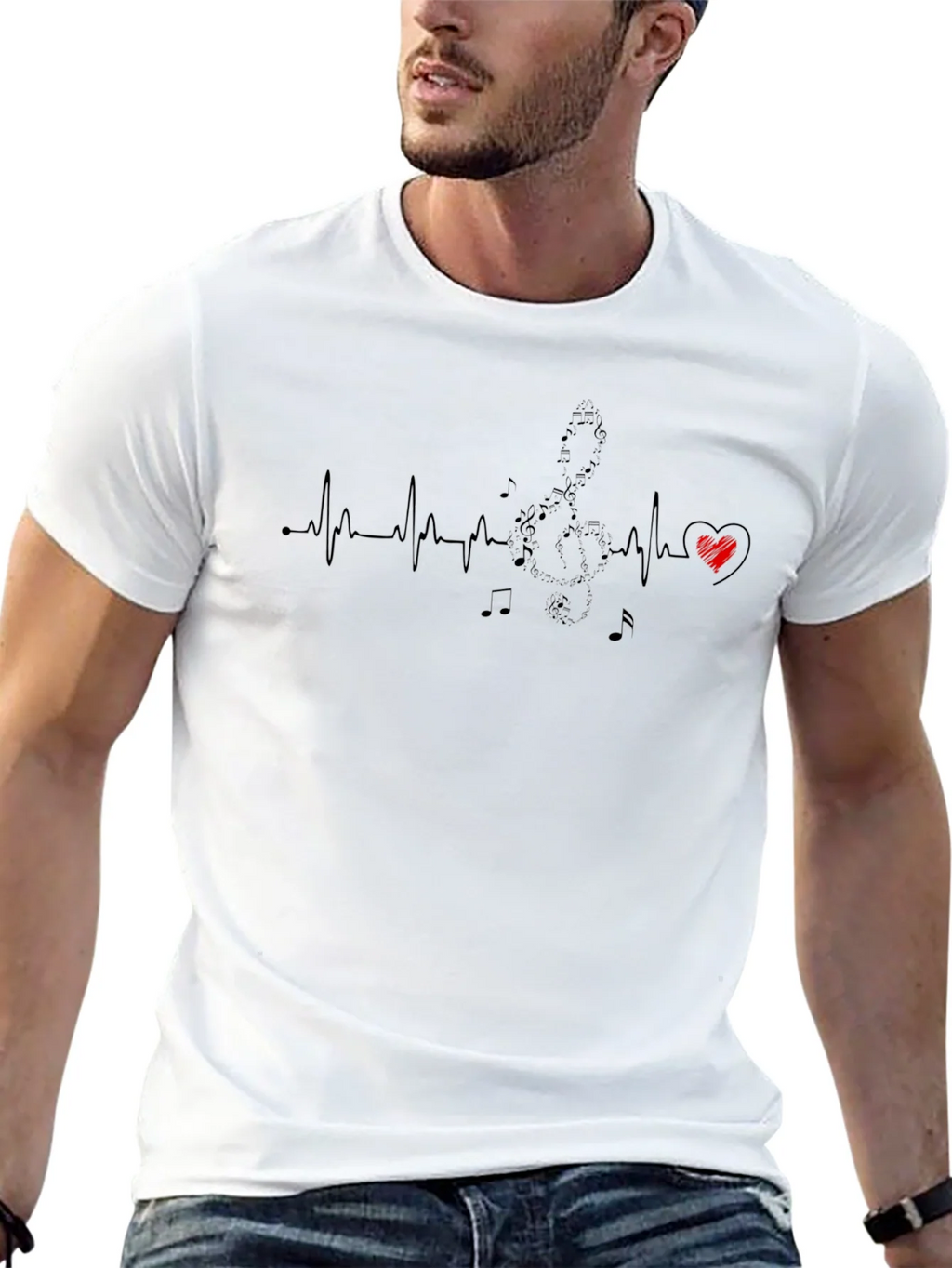 Musical Heartbeat Graphic T-Shirt - Black product image 12