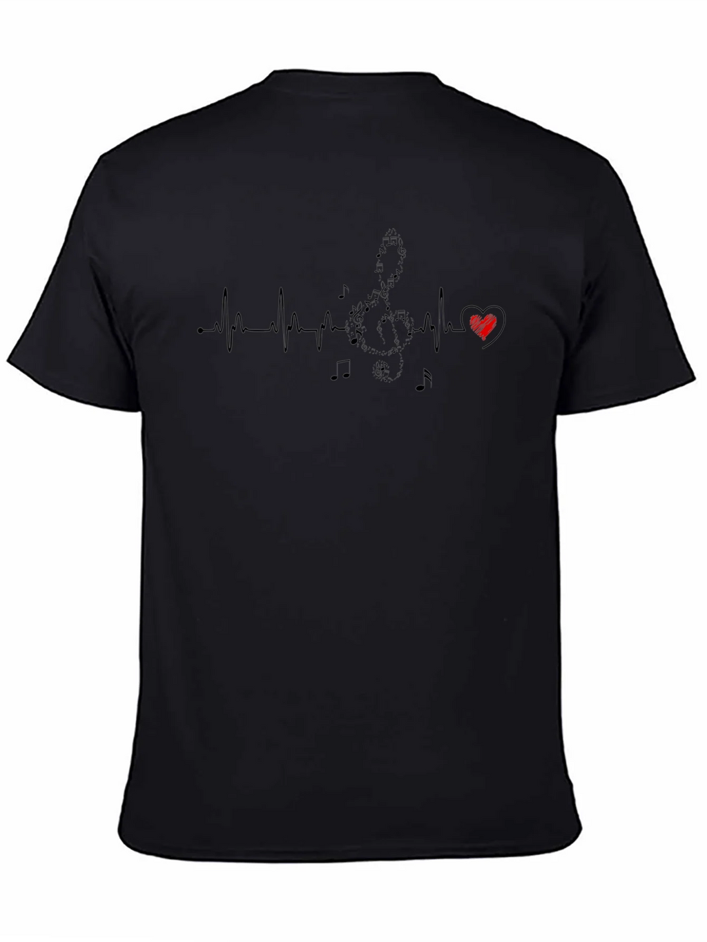 Musical Heartbeat Graphic T-Shirt - Black product image 4