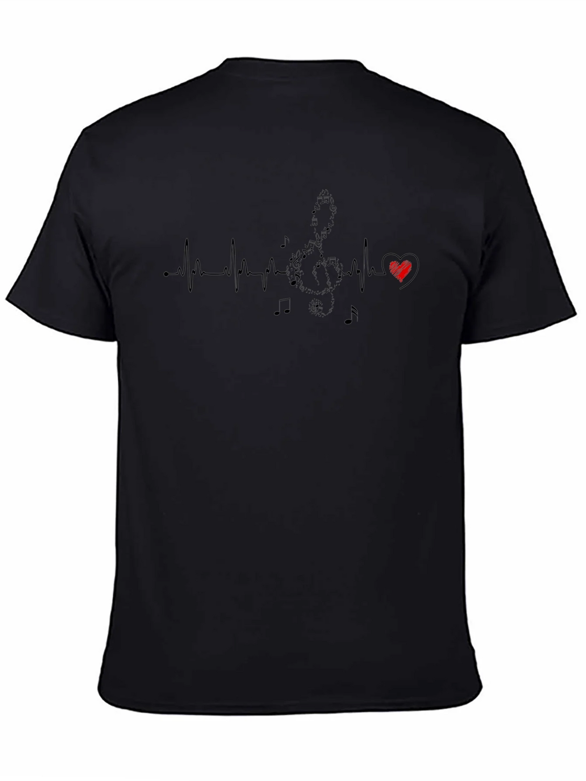 Musical Heartbeat Graphic T-Shirt - Black product image 4
