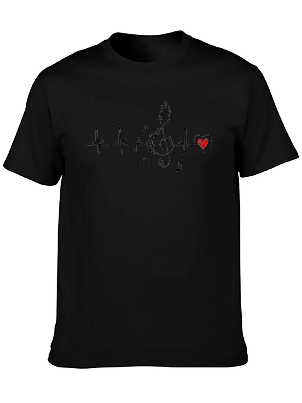 Musical Heartbeat Graphic T-Shirt - Black product image 3