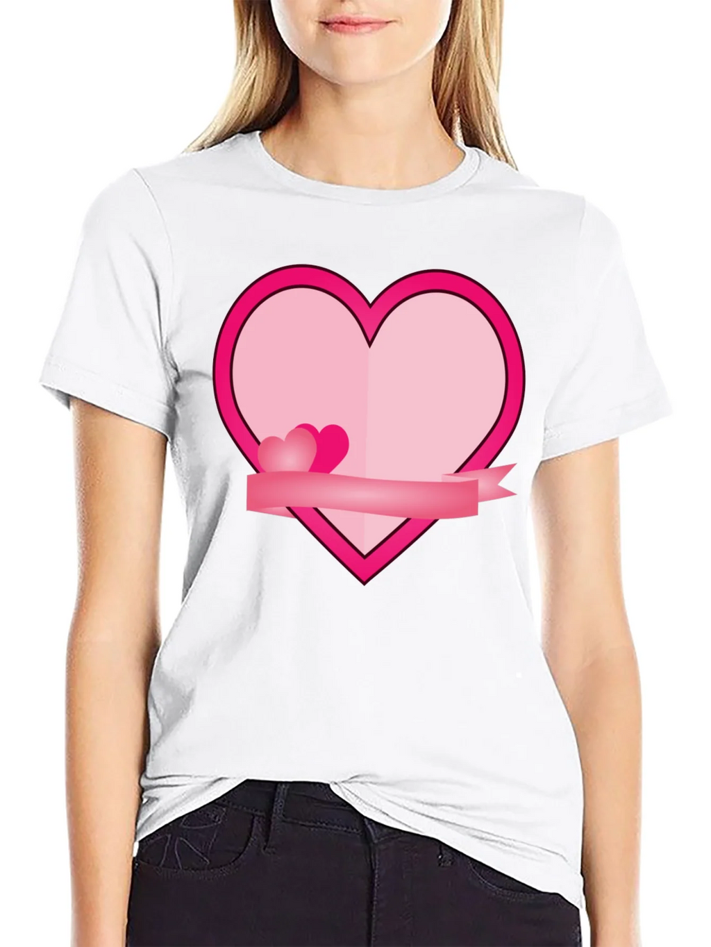 Heart Graphic Black T-Shirt - Love & Romance product image 2