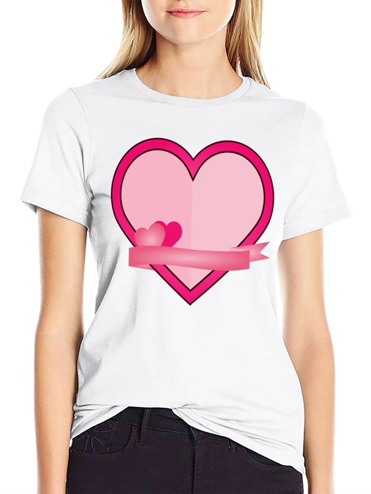 Heart Graphic Black T-Shirt - Love & Romance product image 2