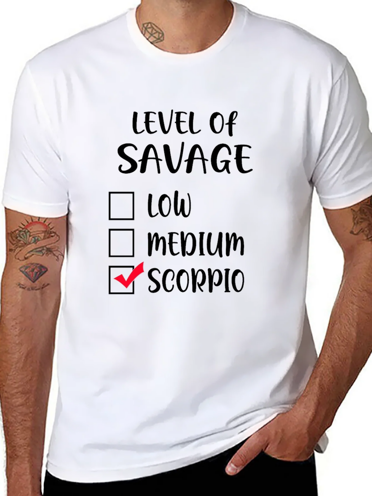 Level of Savage Scorpio Black T-Shirt product image 7