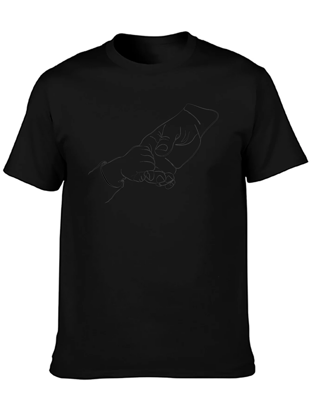 Mens Black Graphic Tee - Hands Design product image 3