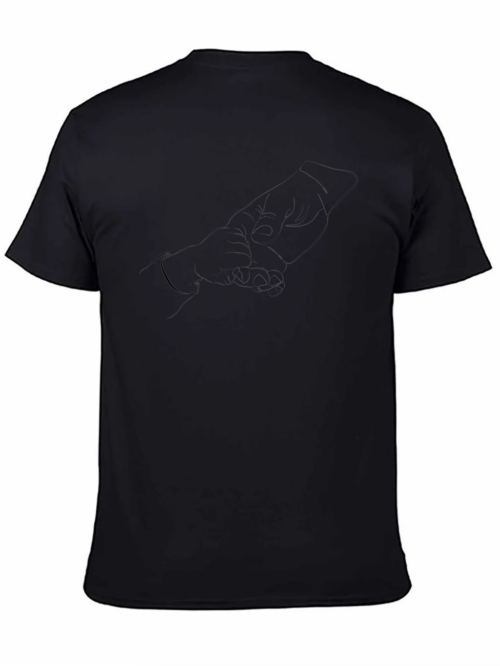 Mens Black Graphic Tee - Hands Design product image 4