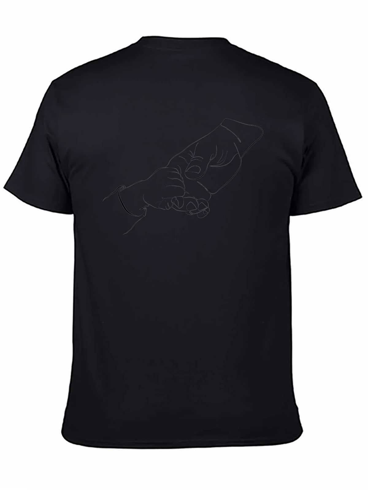 Mens Black Graphic Tee - Hands Design product image 4