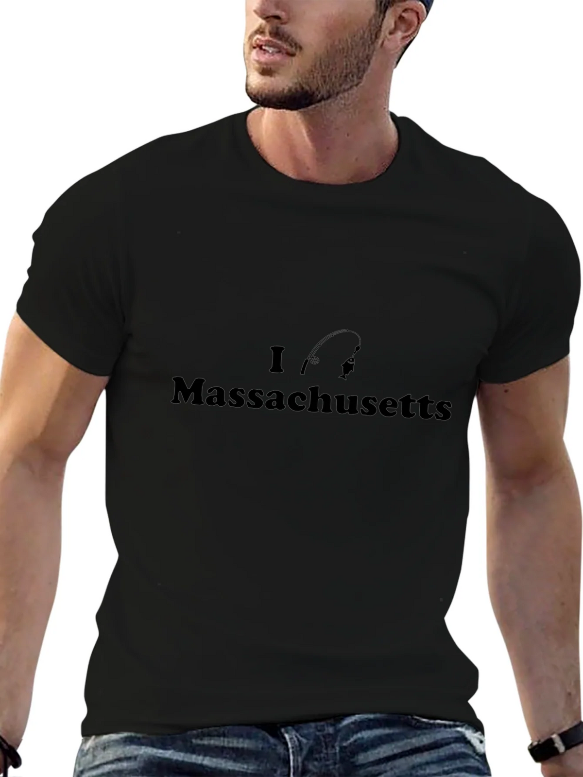 I Love Massachusetts Fishing T-Shirt product image 6