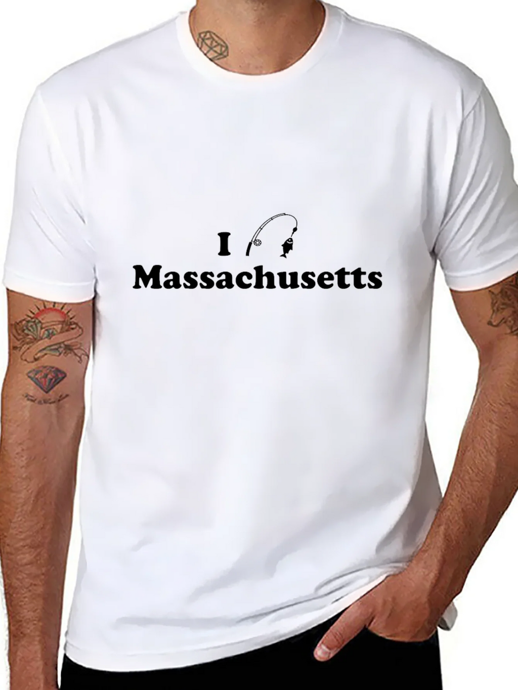 I Love Massachusetts Fishing T-Shirt product image 7