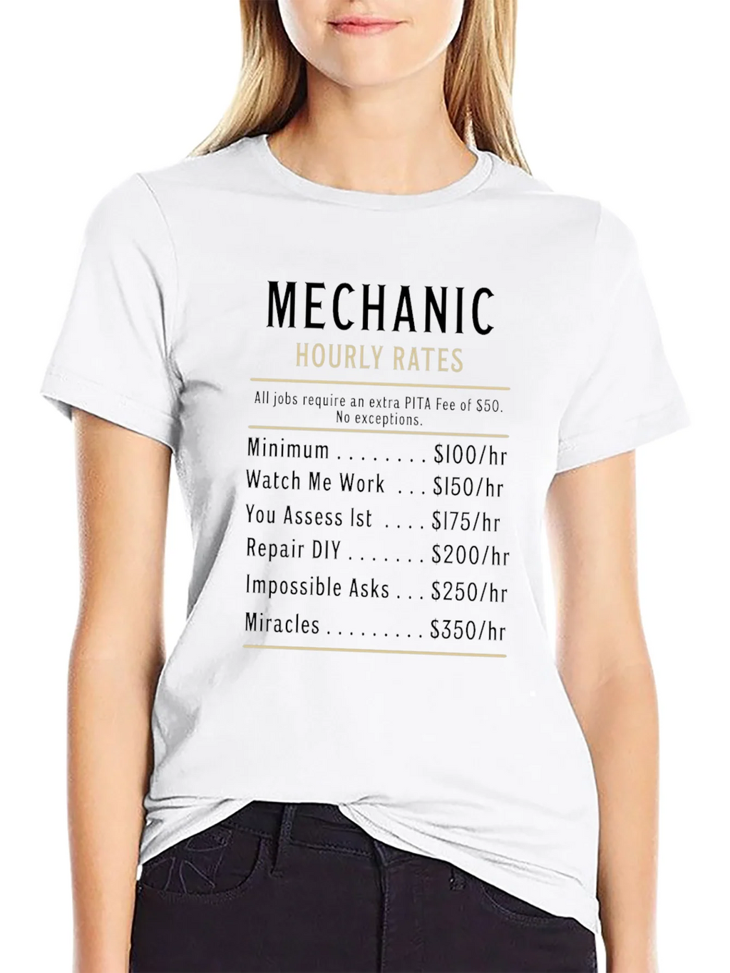 Mechanic Hourly Rates Funny Graphic T-Shirt product image 8
