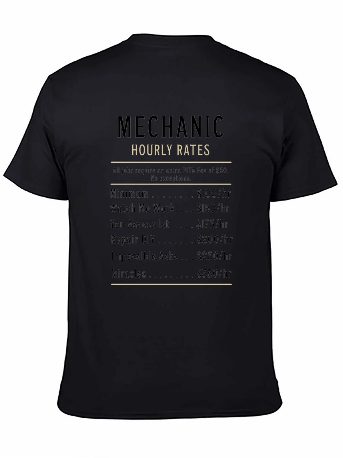 Mechanic Hourly Rates Funny Graphic T-Shirt product image 4