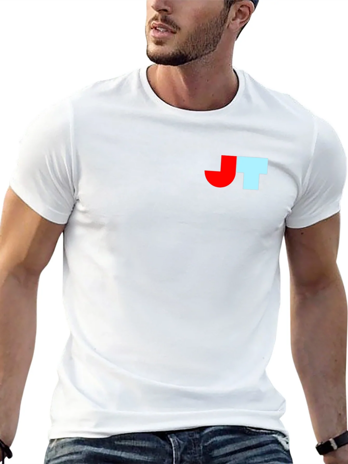 Black T-Shirt with Bold Initial Logo product image 4