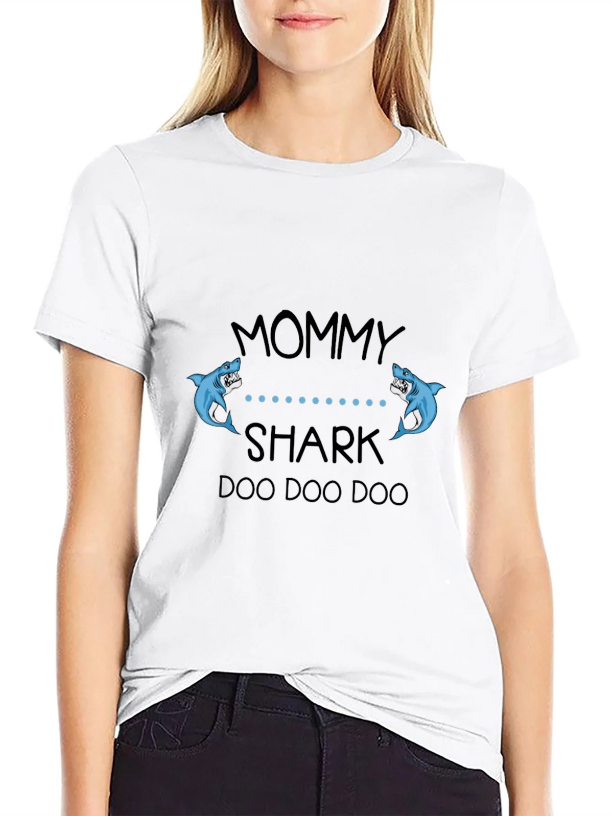Mommy Shark Black Graphic T-Shirt product image 8