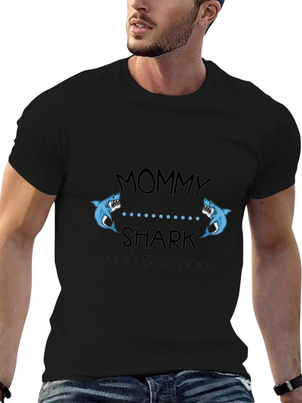 Mommy Shark Black Graphic T-Shirt product image 6