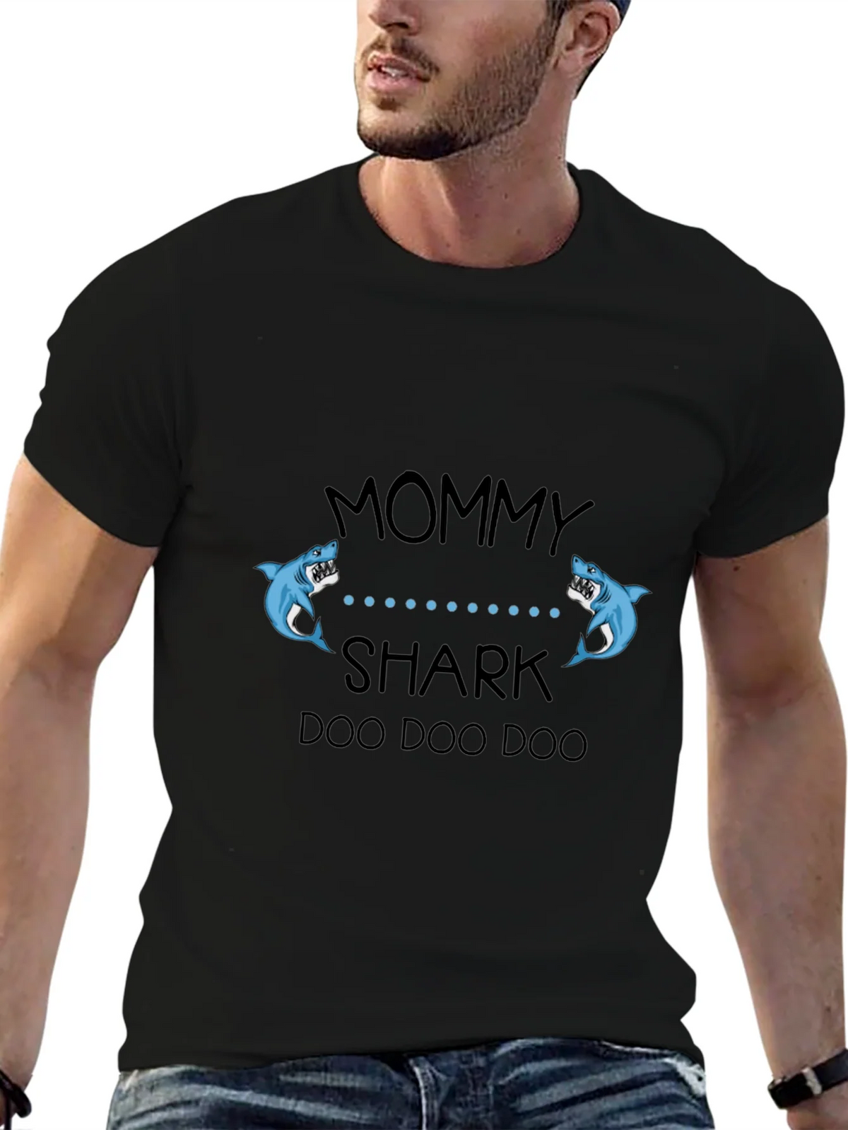 Mommy Shark Black Graphic T-Shirt product image 6