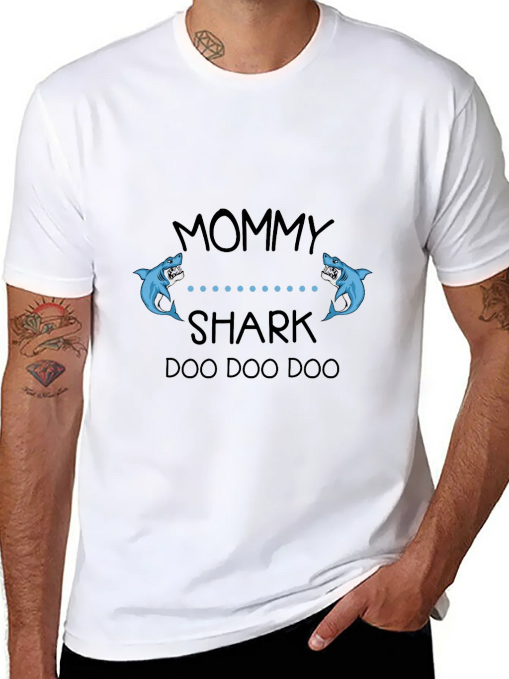 Mommy Shark Black Graphic T-Shirt product image 7