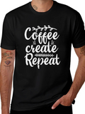 Coffee Create Repeat Graphic Tee - Black product image 1
