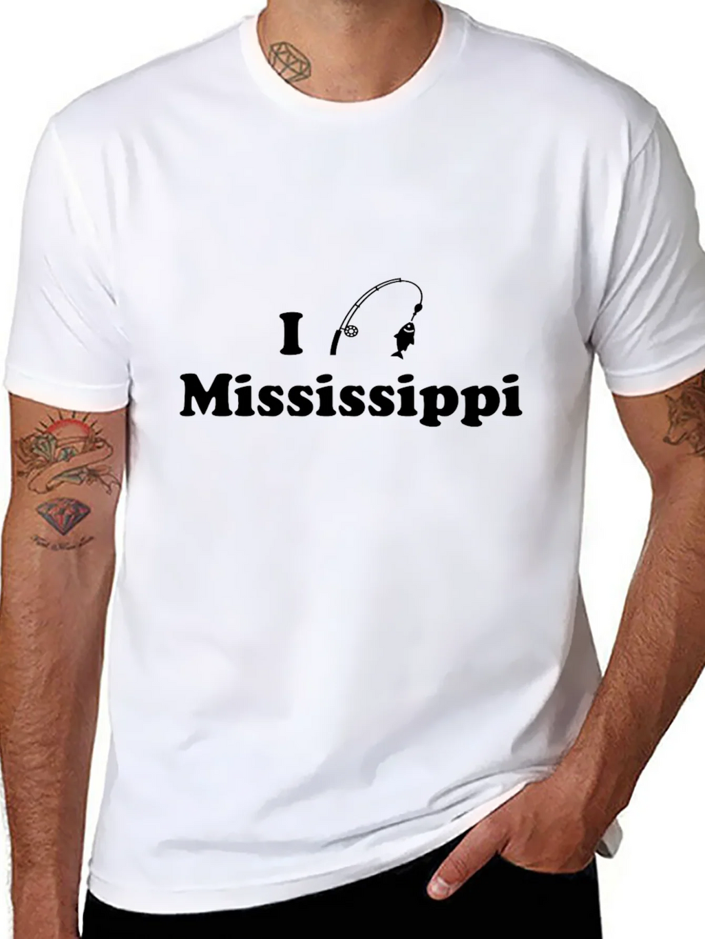 I Love Mississippi Fishing T-Shirt - Black product image 7