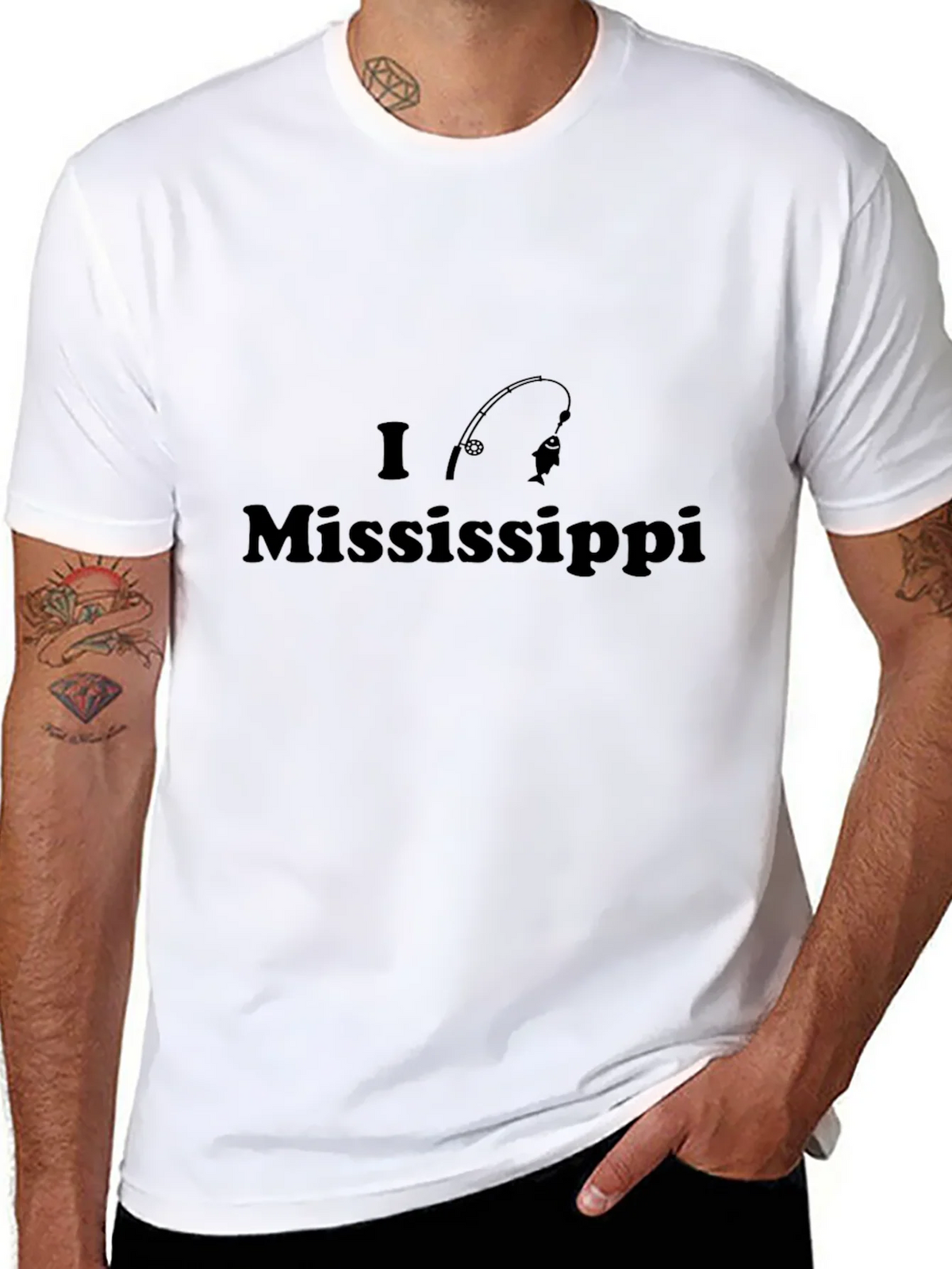 I Love Mississippi Fishing T-Shirt - Black product image 7