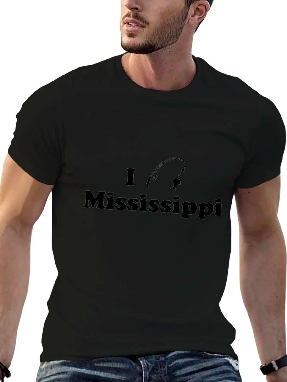 I Love Mississippi Fishing T-Shirt - Black product image 6