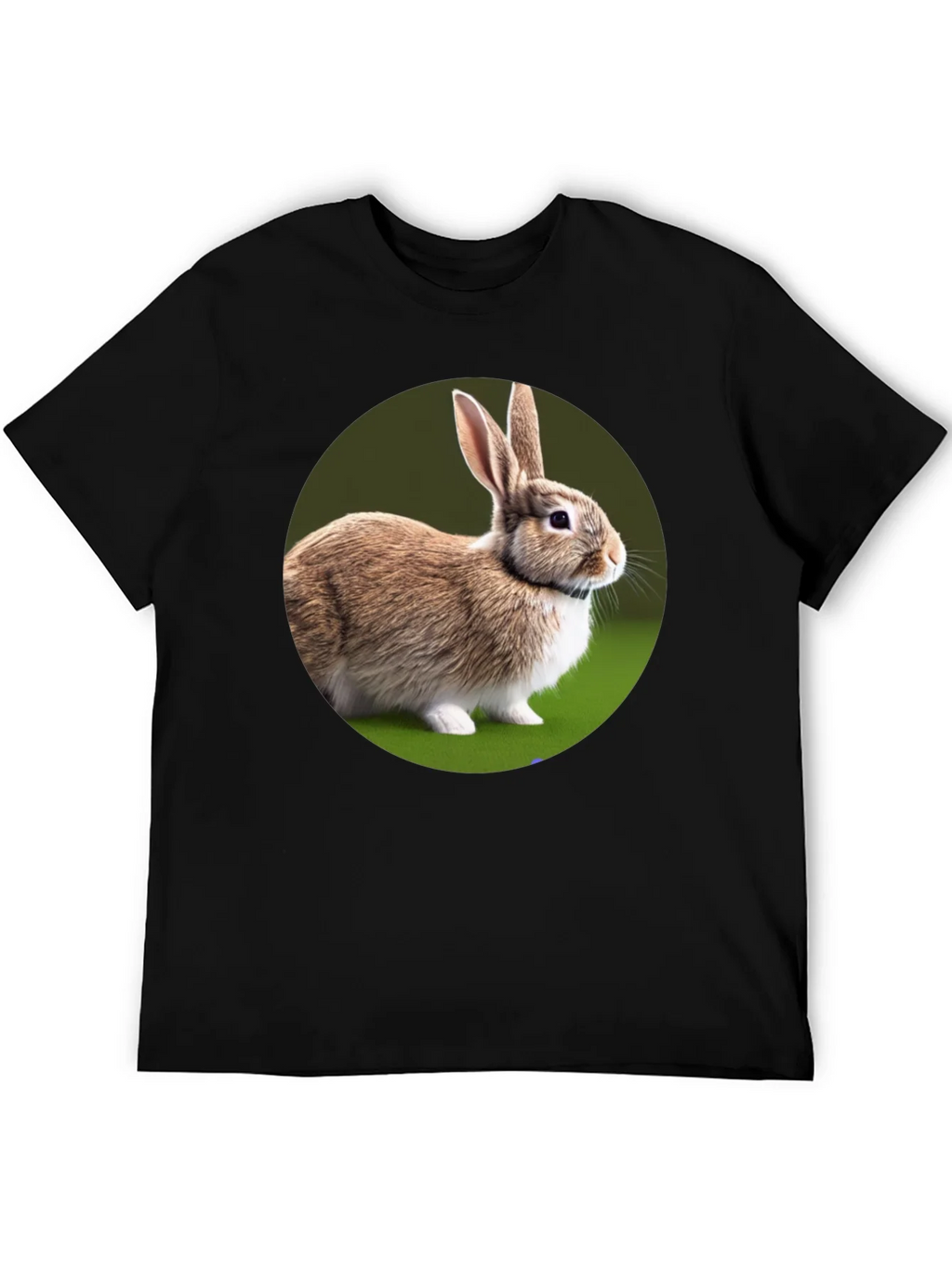 Cute Rabbit Graphic Tee - Soft Cotton Black T-Shirt product image 5