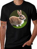Cute Rabbit Graphic Tee - Soft Cotton Black T-Shirt product image 1