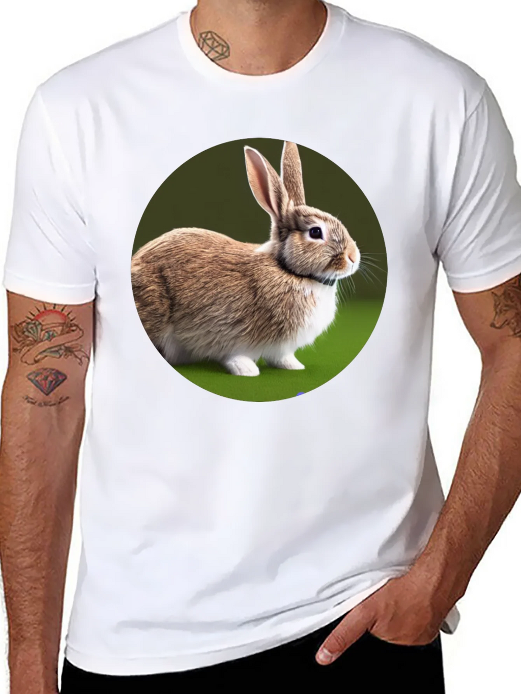 Cute Rabbit Graphic Tee - Soft Cotton Black T-Shirt product image 7