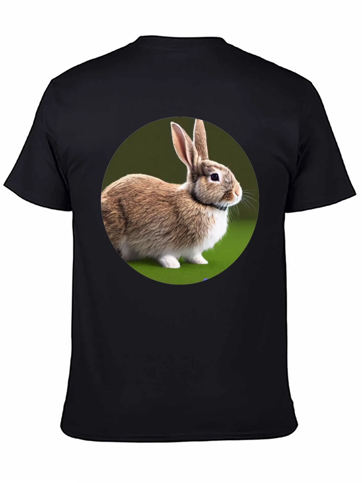 Cute Rabbit Graphic Tee - Soft Cotton Black T-Shirt product image 4