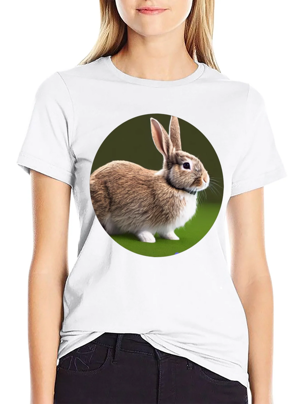 Cute Rabbit Graphic Tee - Soft Cotton Black T-Shirt product image 8