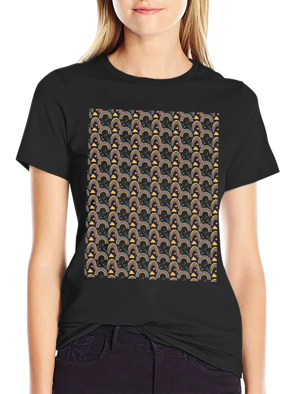 Rainbow Pattern Crew Neck T-Shirt product image 2