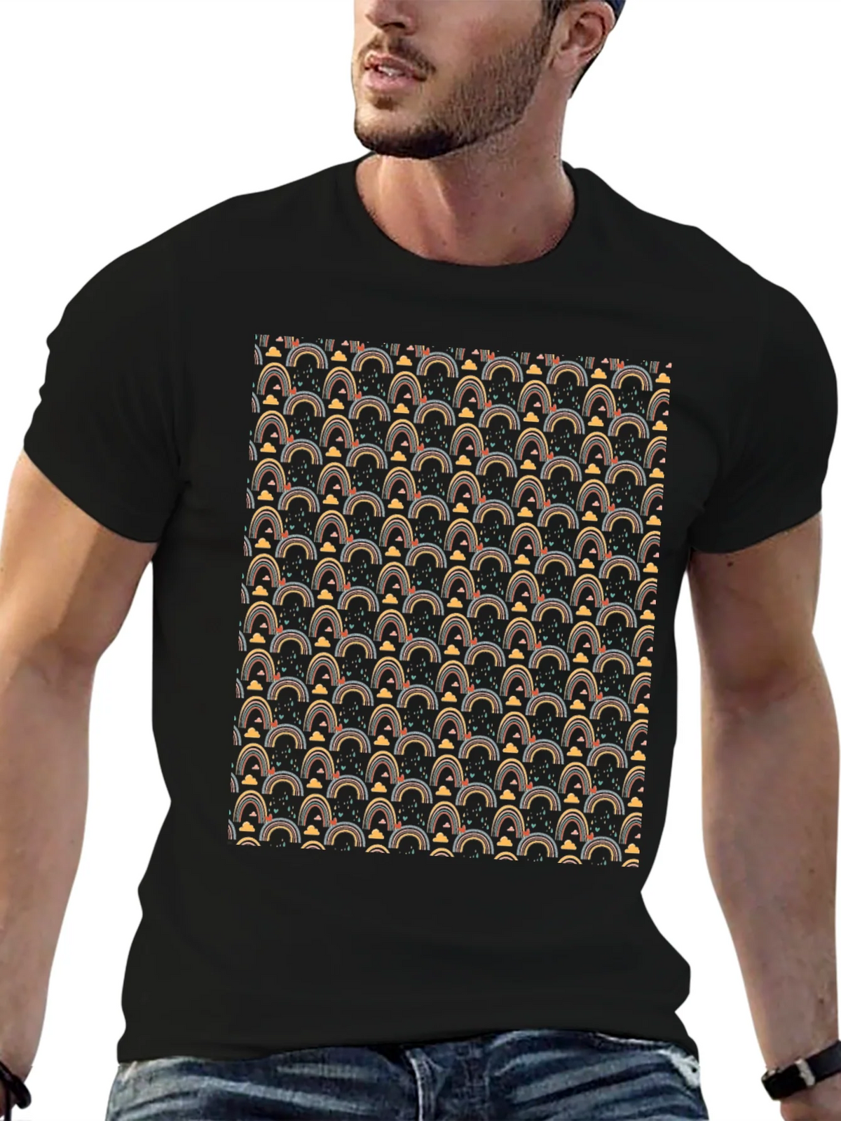 Rainbow Pattern Crew Neck T-Shirt product image 6