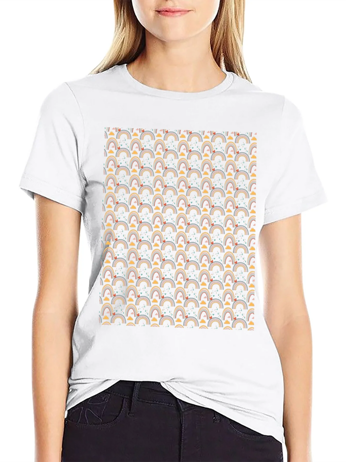 Rainbow Pattern Crew Neck T-Shirt product image 8