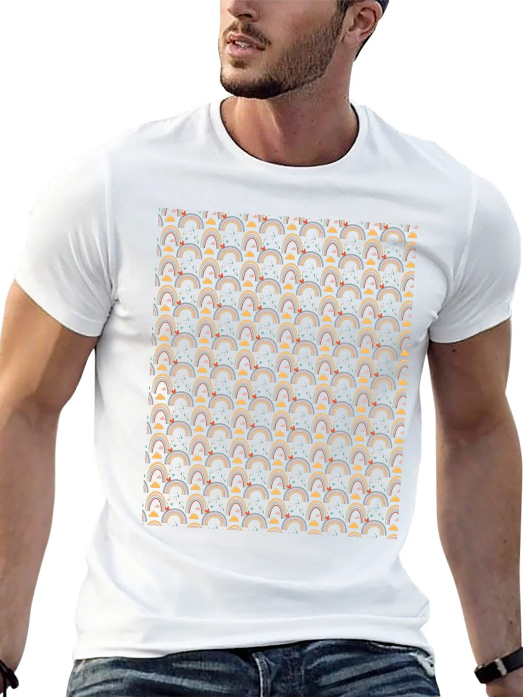 Rainbow Pattern Crew Neck T-Shirt product image 12