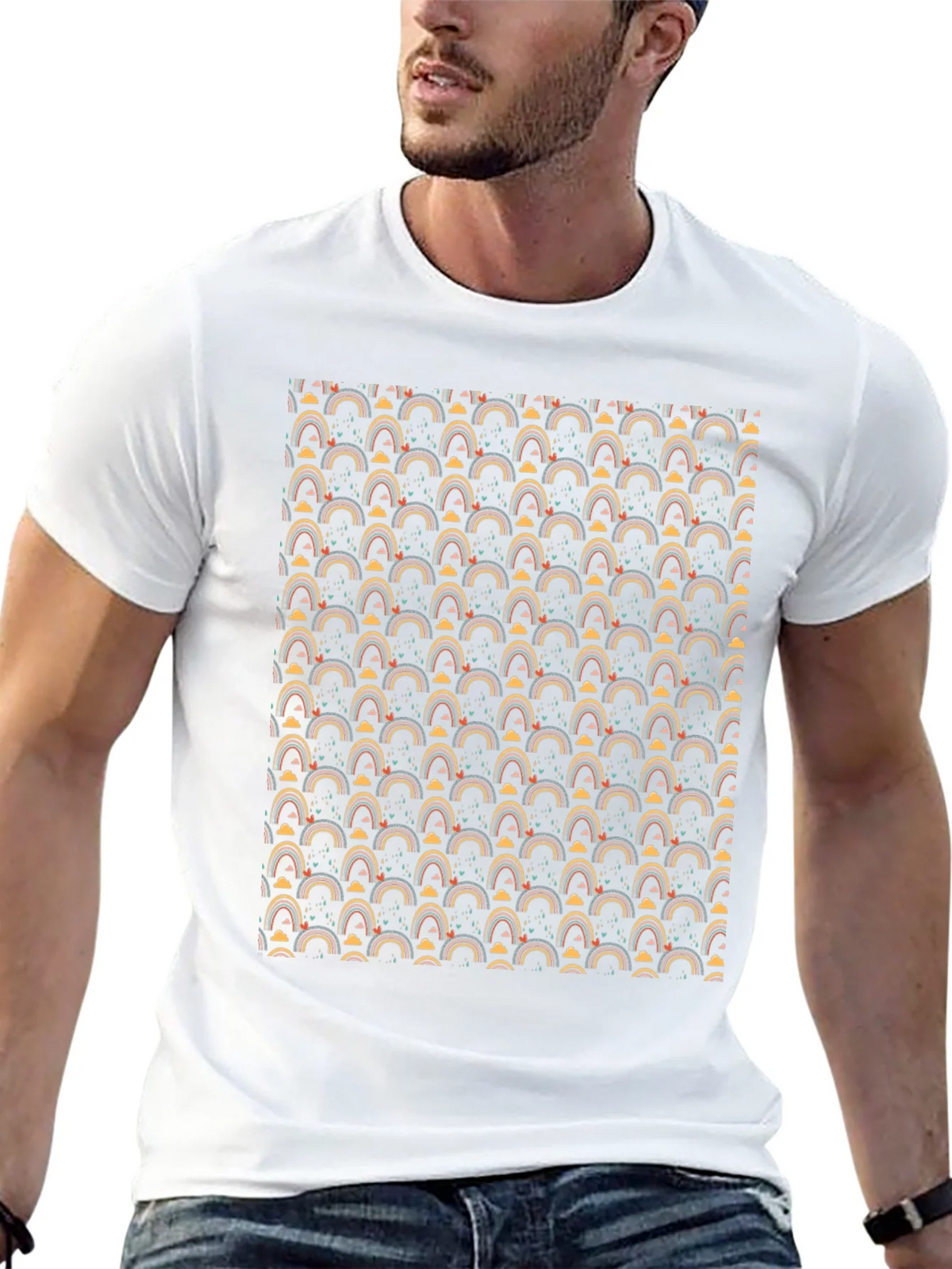 Rainbow Pattern Crew Neck T-Shirt product image 12