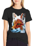Fox Portrait Graphic Tee - Trendy Mens Black T-Shirt product image 1