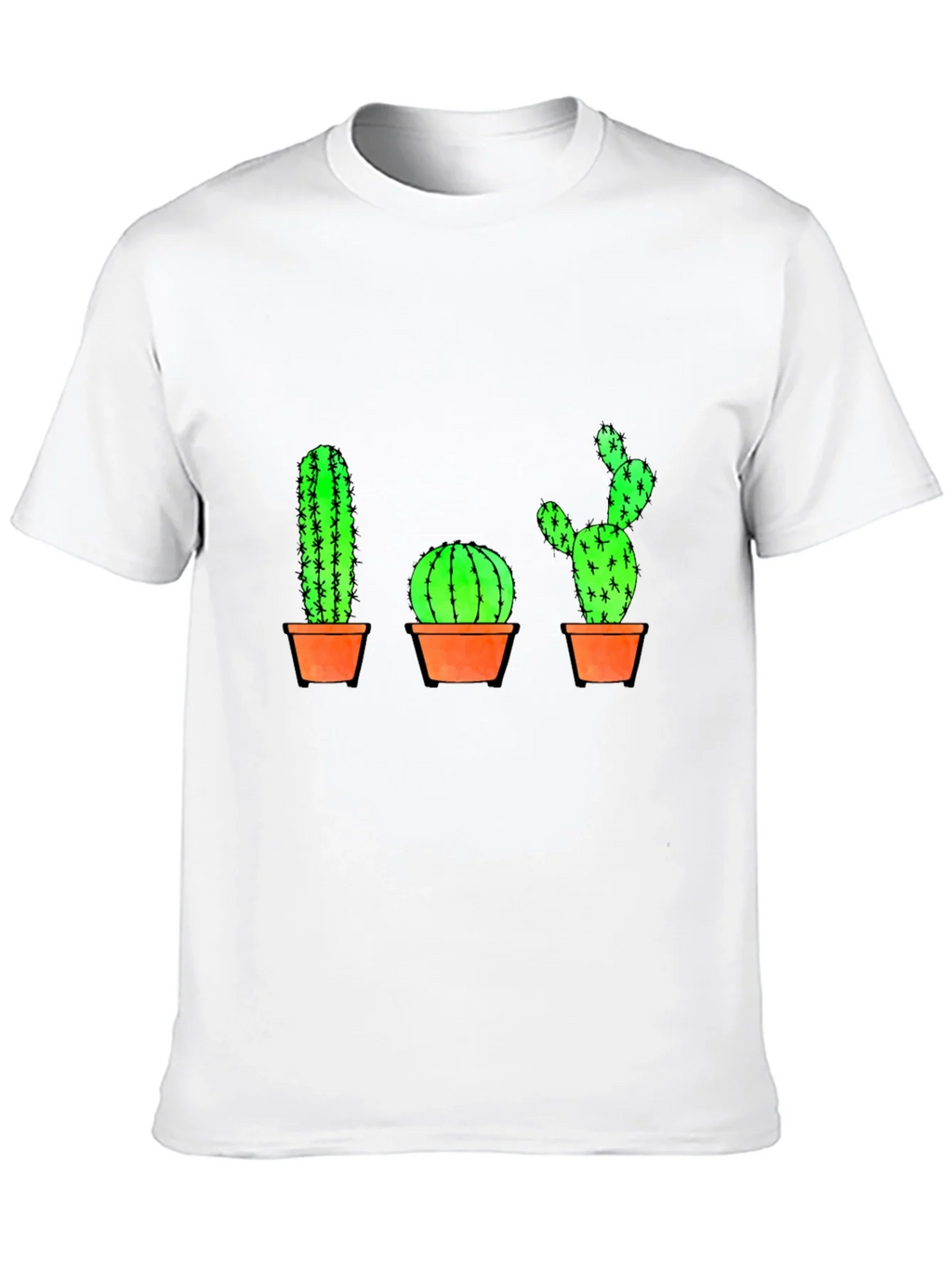 Cactus Graphic Print T-Shirt - Black Cotton Casual Tee product image 2