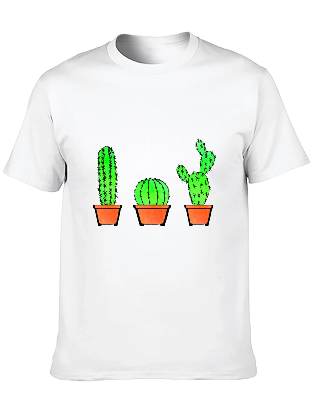 Cactus Graphic Print T-Shirt - Black Cotton Casual Tee product image 2