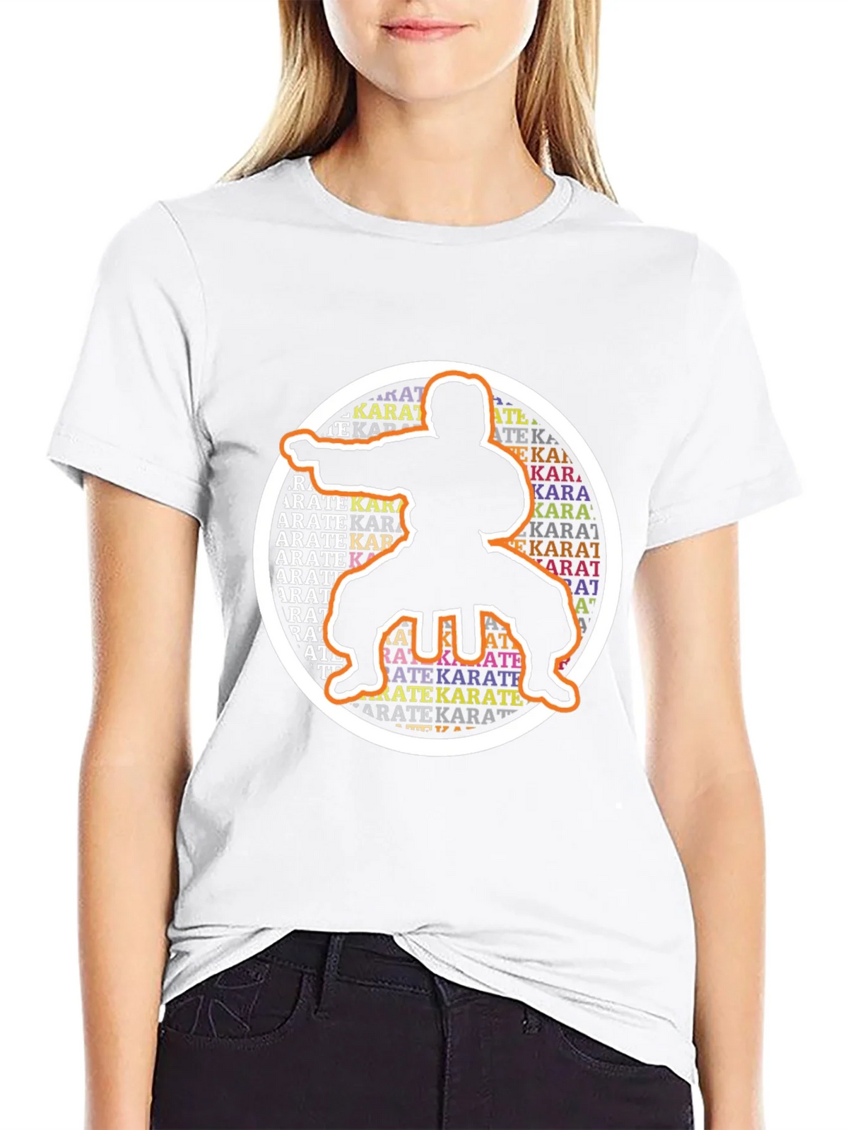 Karate Silhouette Graphic Tee - Black product image 2