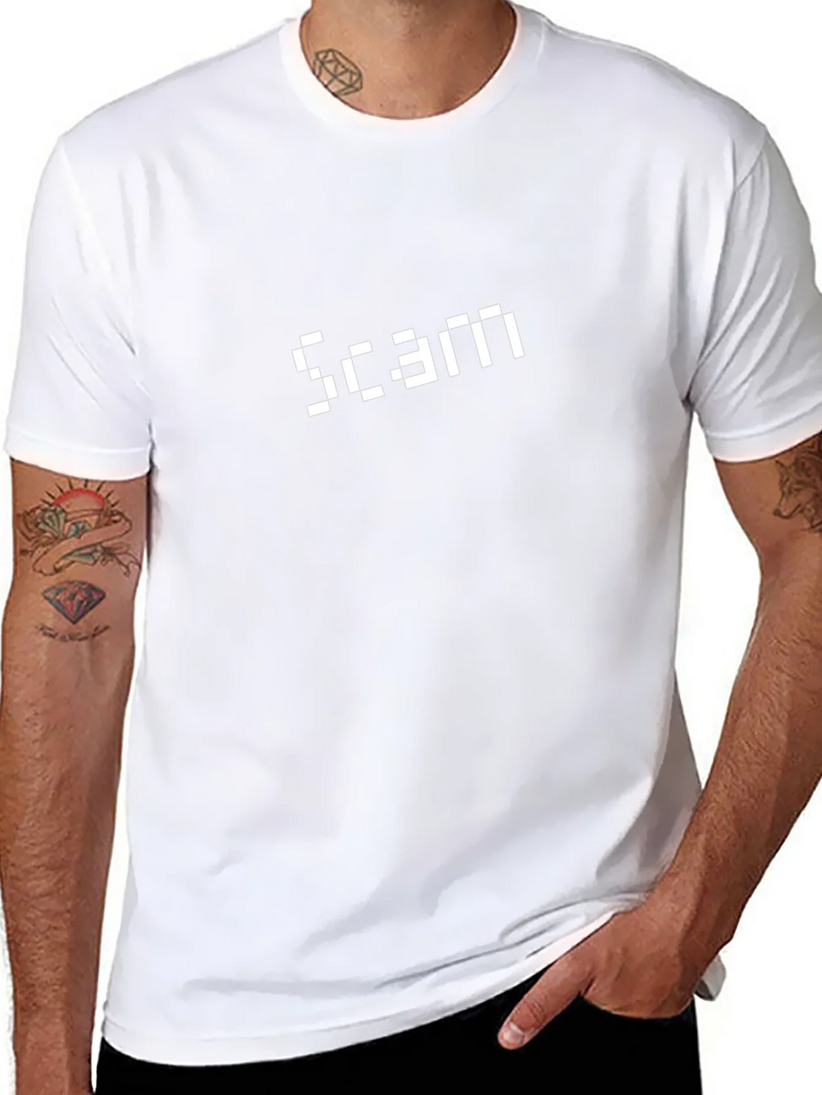 Pixel Scam Tee - Black Graphic T-Shirt product image 3