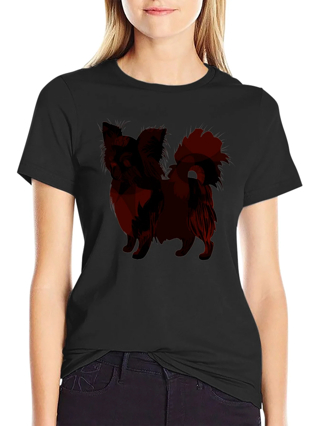Mens Black T-Shirt with Dog Graphic product image 2