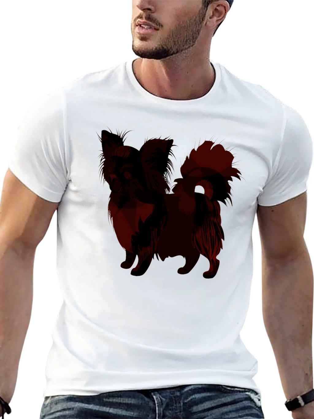 Mens Black T-Shirt with Dog Graphic product image 12