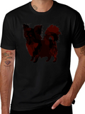 Mens Black T-Shirt with Dog Graphic product image 1