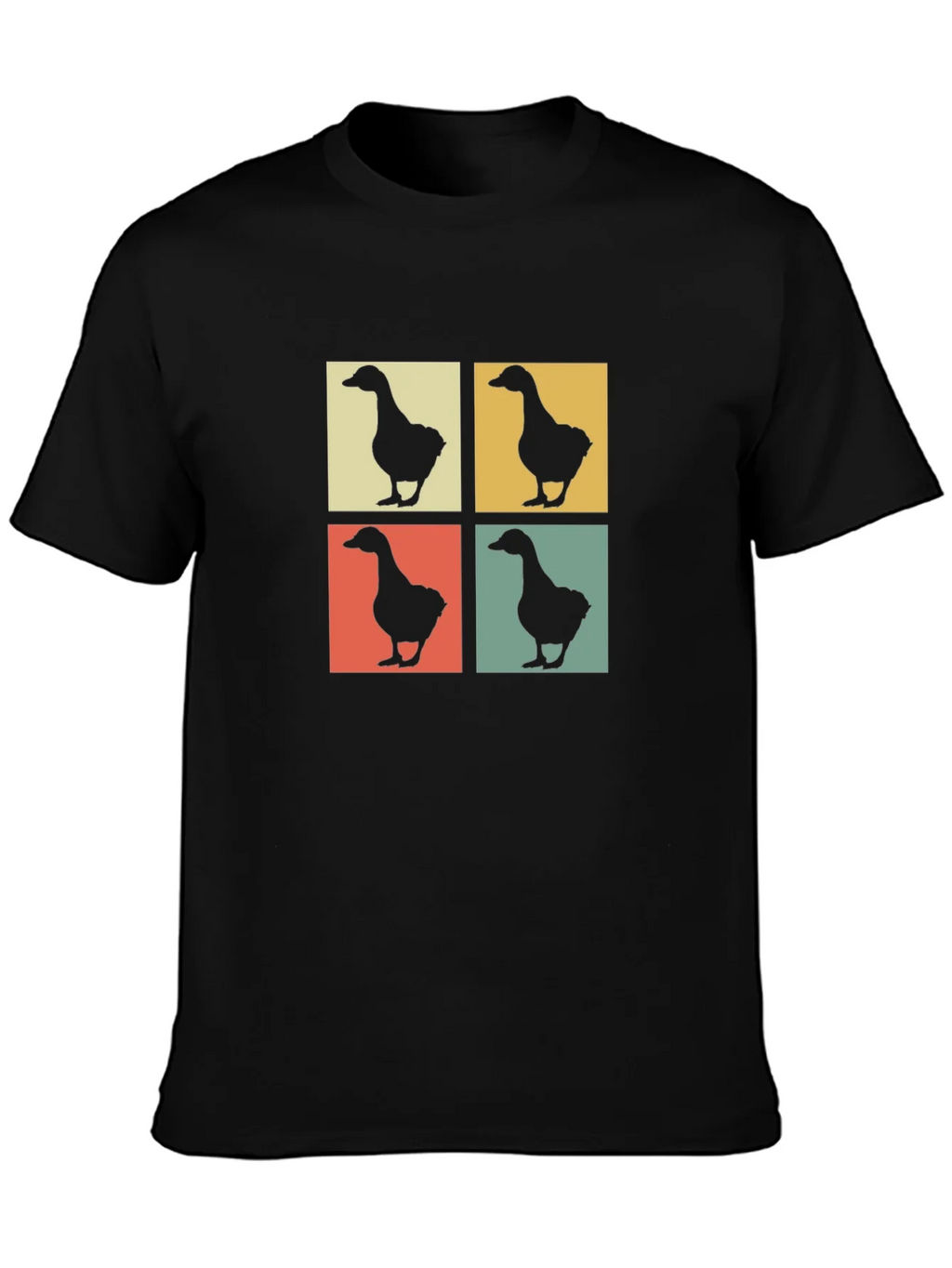 Retro Goose Pop Art Black T-Shirt product image 3