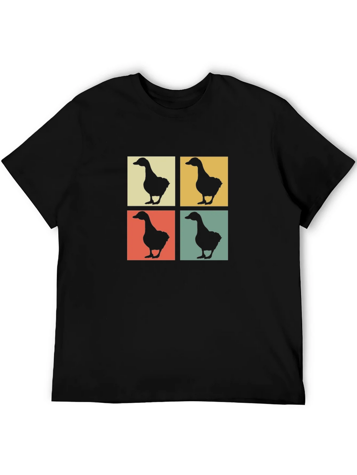 Retro Goose Pop Art Black T-Shirt product image 5