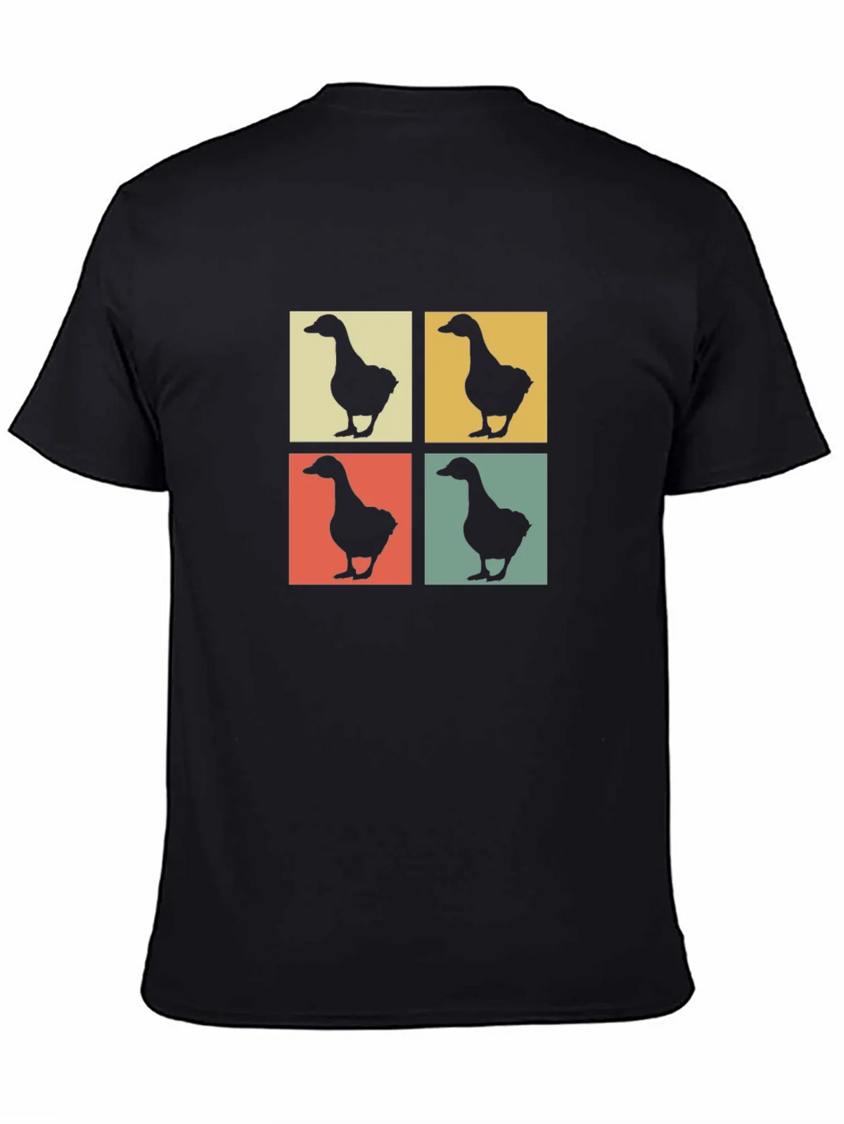 Retro Goose Pop Art Black T-Shirt product image 4