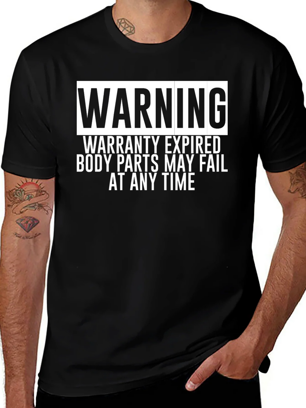 Warning: Warranty Expired Funny Graphic Tee product image 1