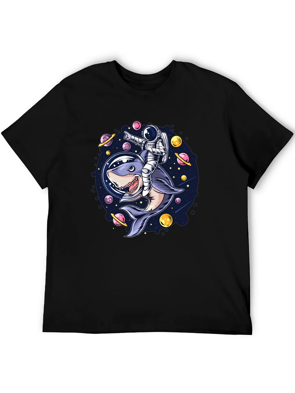 Astronaut Shark Rider Graphic Tee product image 5