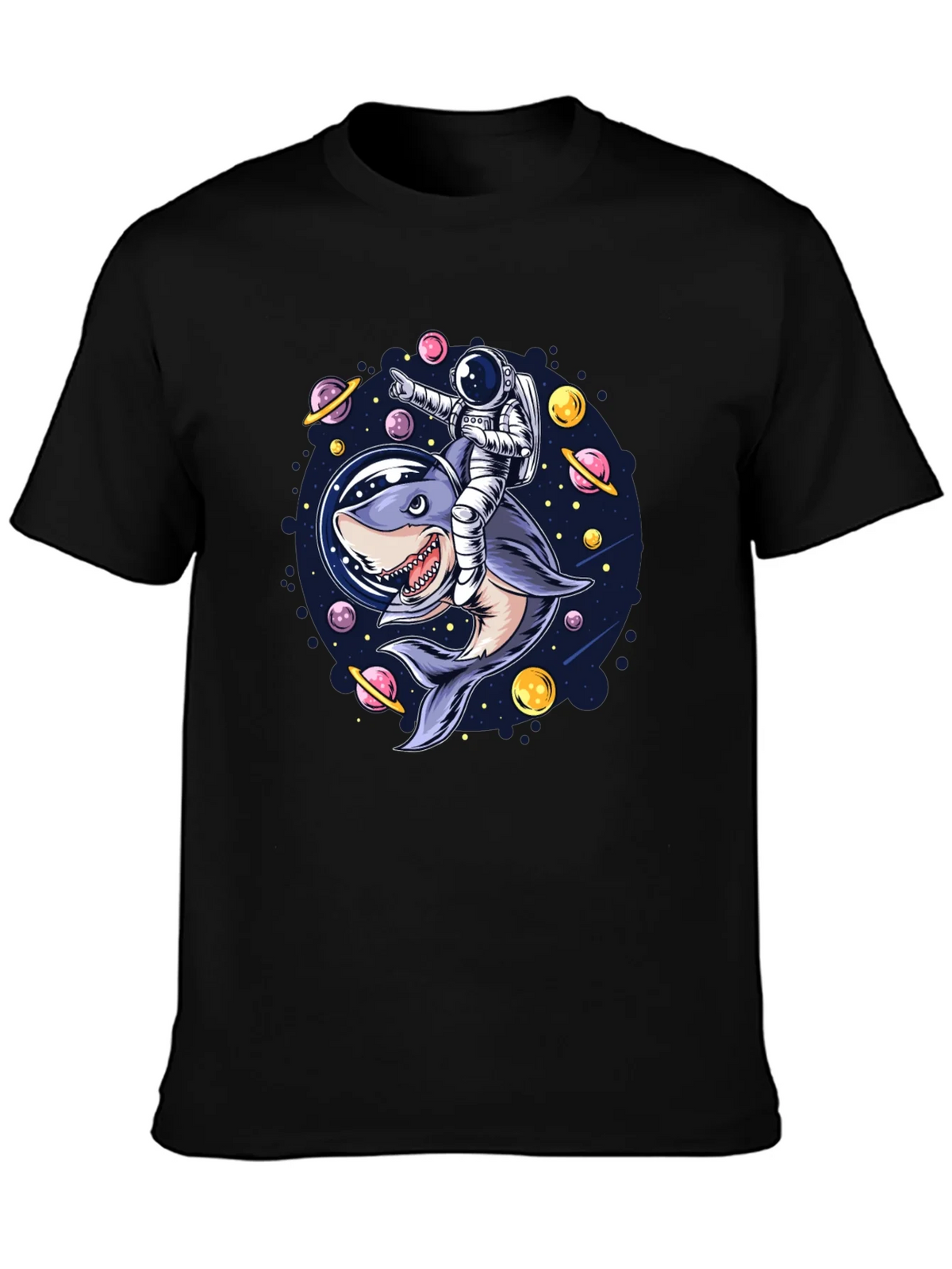 Astronaut Shark Rider Graphic Tee product image 3